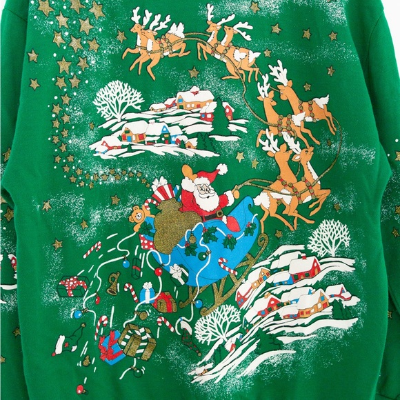 Vintage Christmas on Mainstreet puff print sweatshirt. - Picture 2 of 6